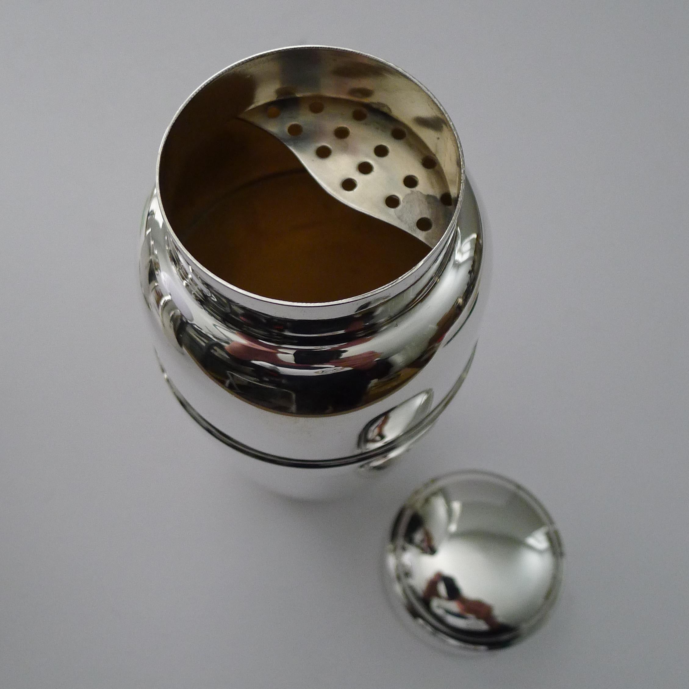 Art Deco Silver Plated Cocktail Shaker by C S Green & Co. For Sale 2