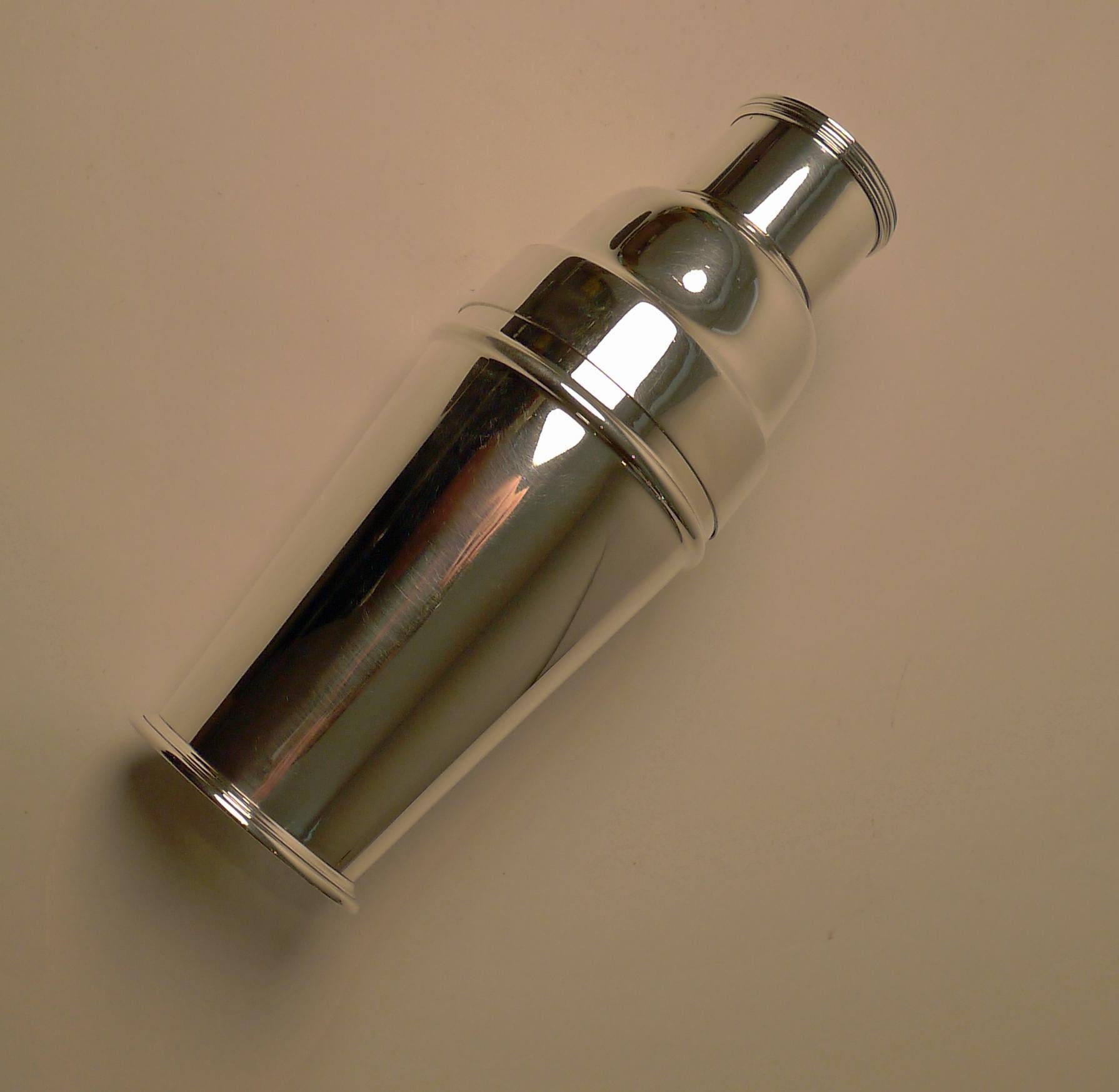 Art Deco Silver Plated Cocktail Shaker by Elkington, 1934 In Good Condition In Bath, GB
