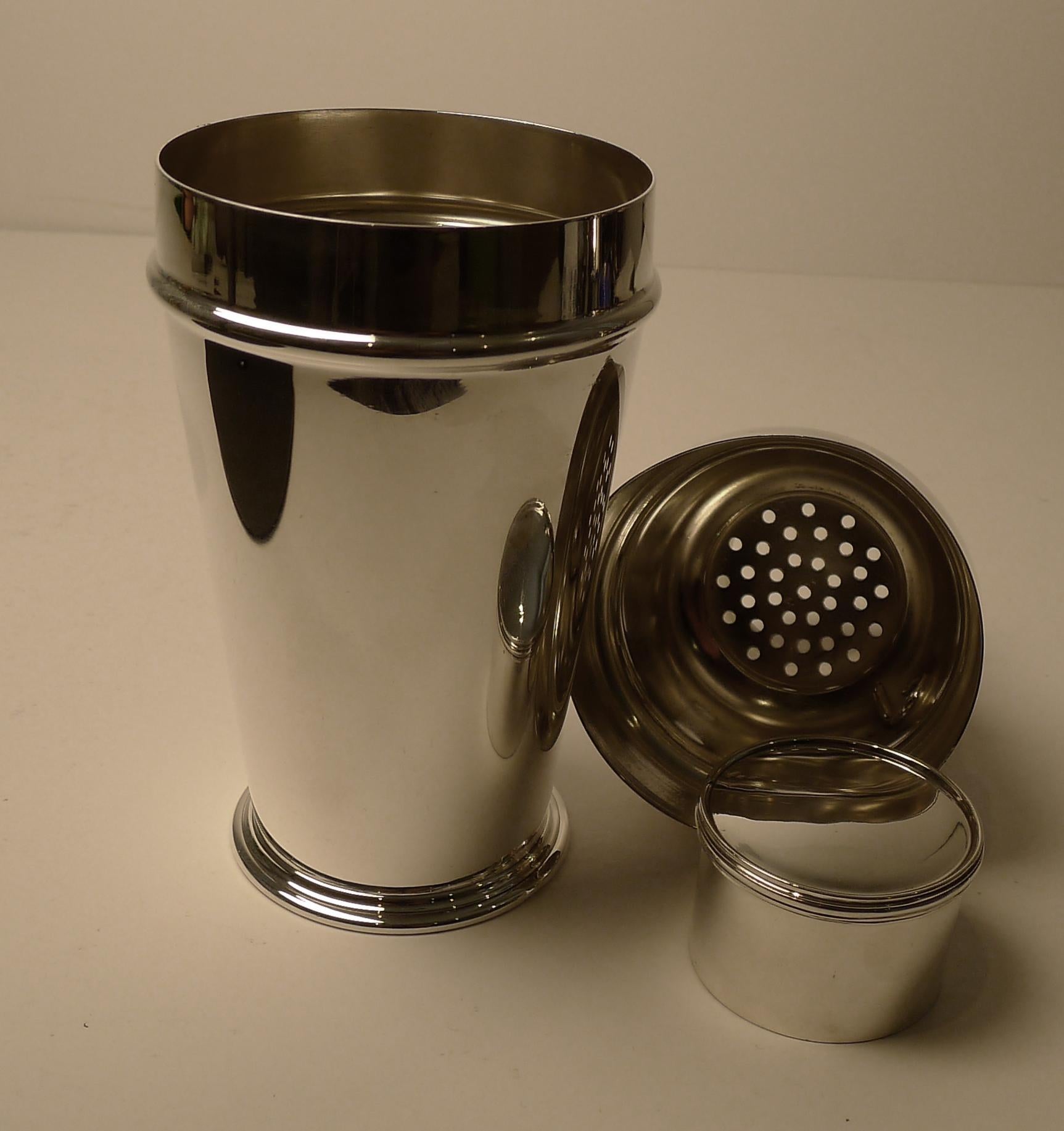 Art Deco Silver Plated Cocktail Shaker by Elkington, 1934 2