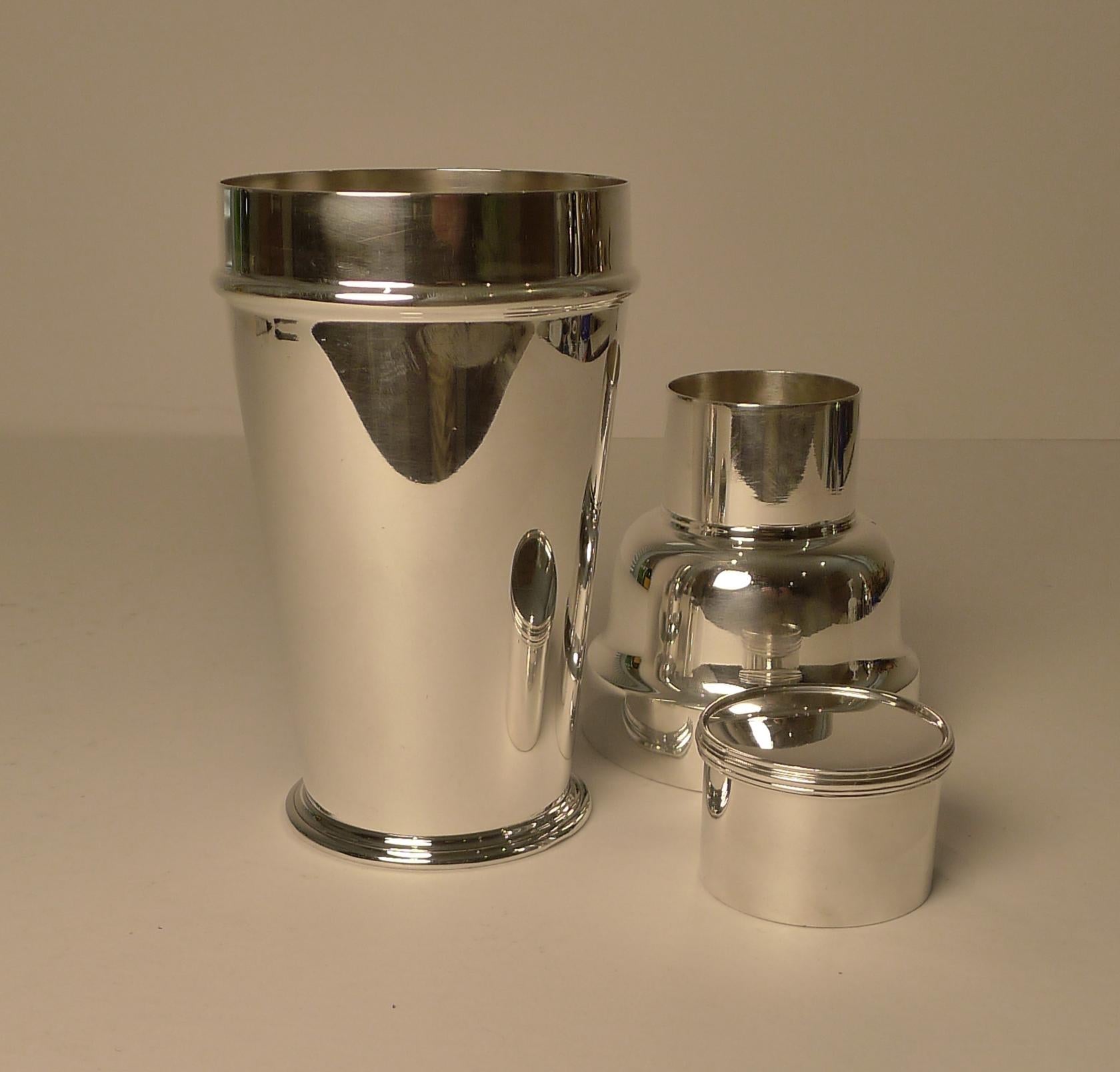 Art Deco Silver Plated Cocktail Shaker by Elkington, 1934 3