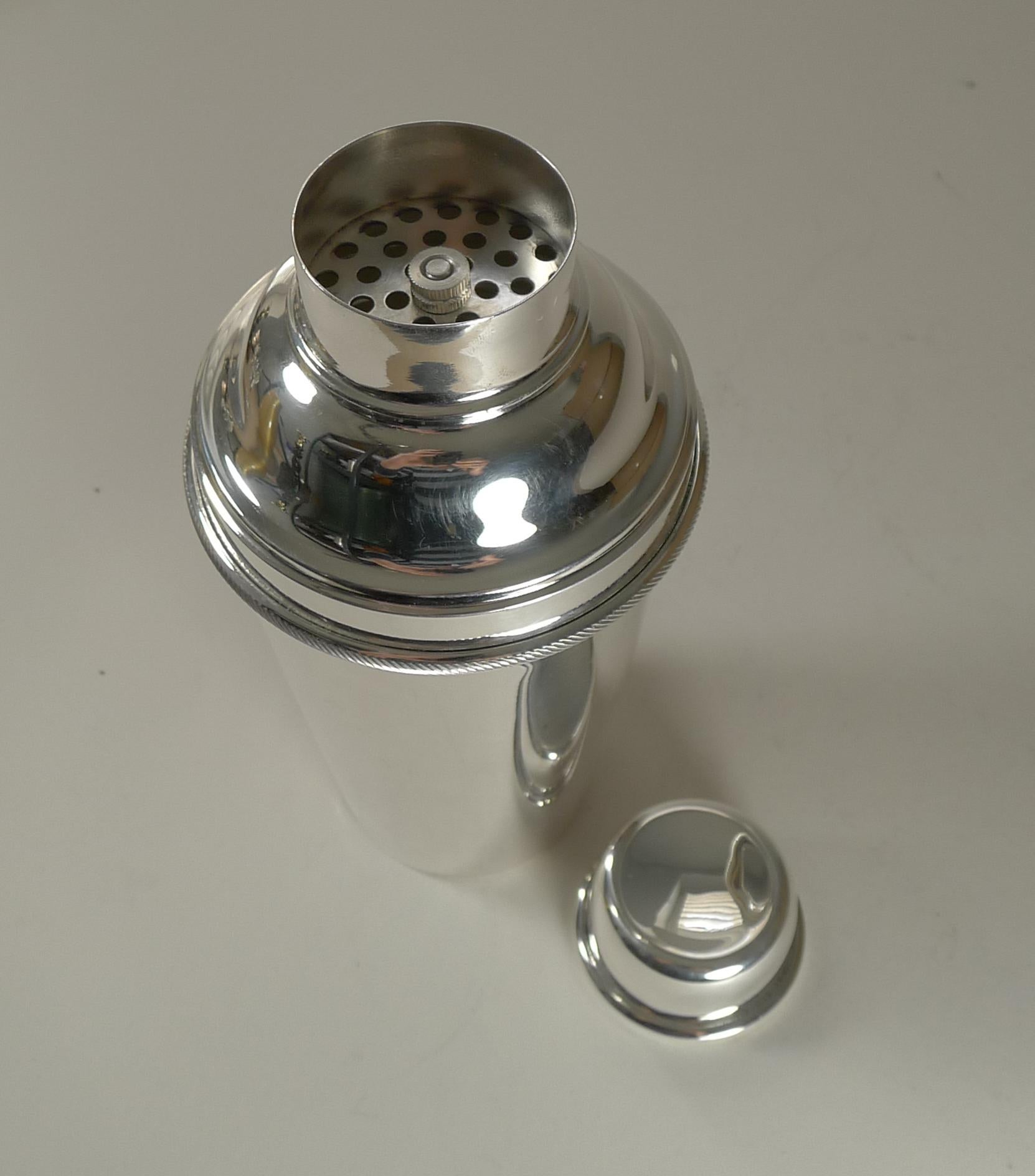 Art Deco Silver Plated Cocktail Shaker by James Dixon & Sons In Good Condition In Bath, GB