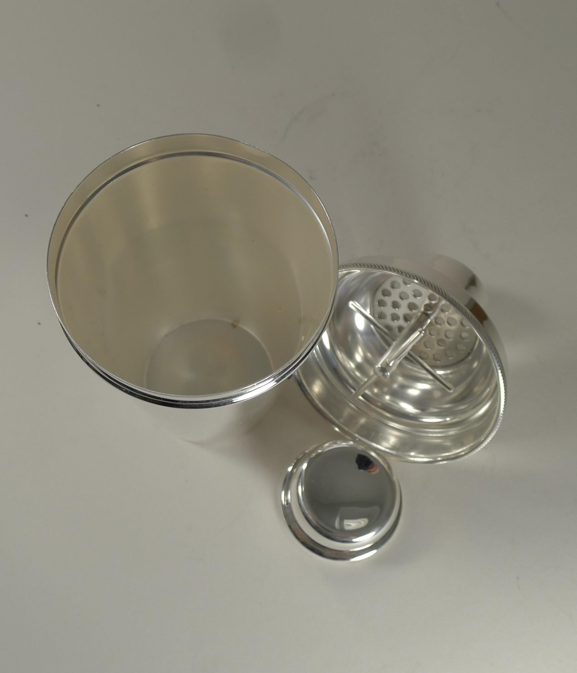 Mid-20th Century Art Deco Silver Plated Cocktail Shaker by James Dixon & Sons