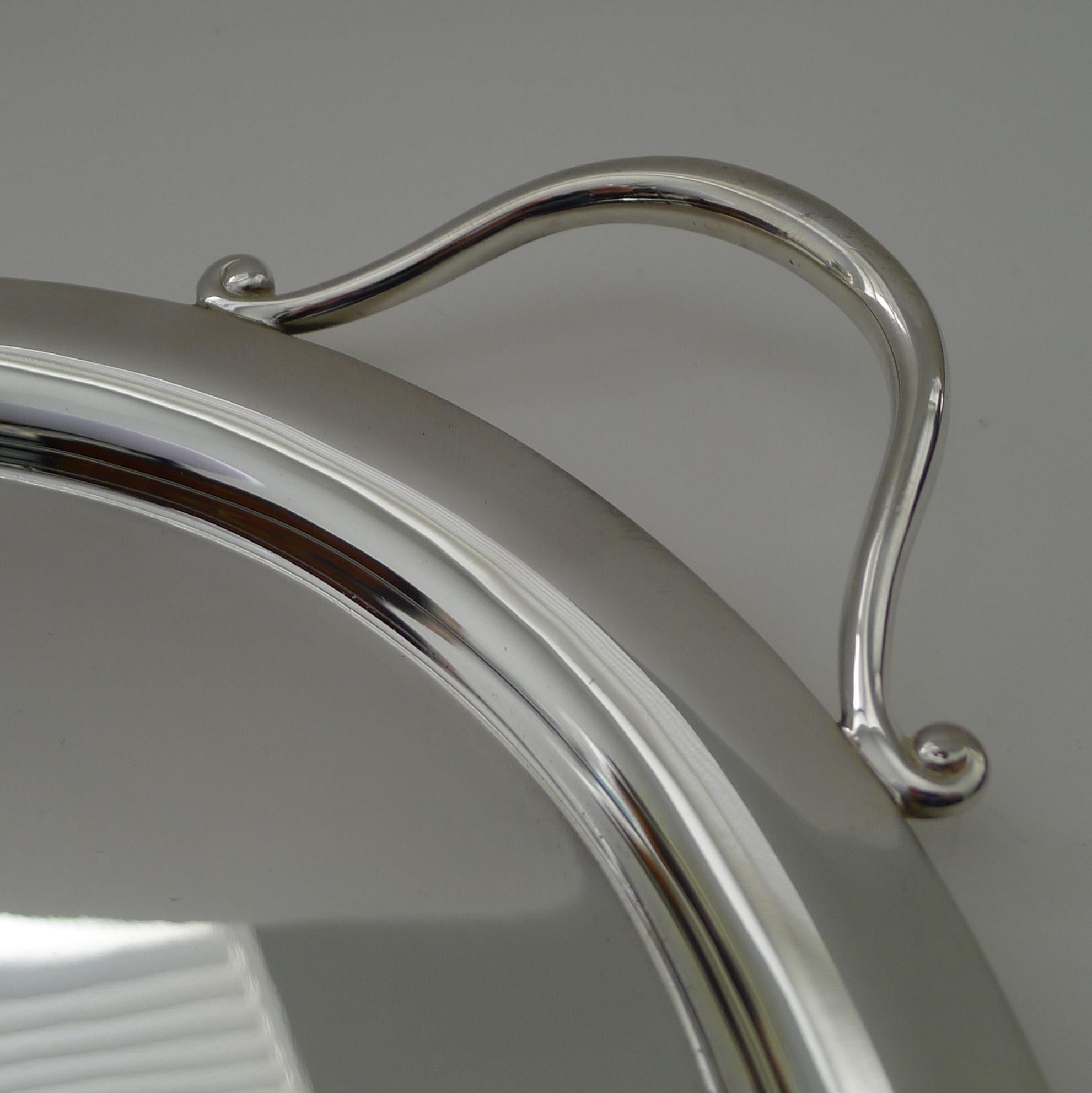 British Art Deco Silver Plated Cocktail Tray by Asprey, London, circa .1930 For Sale