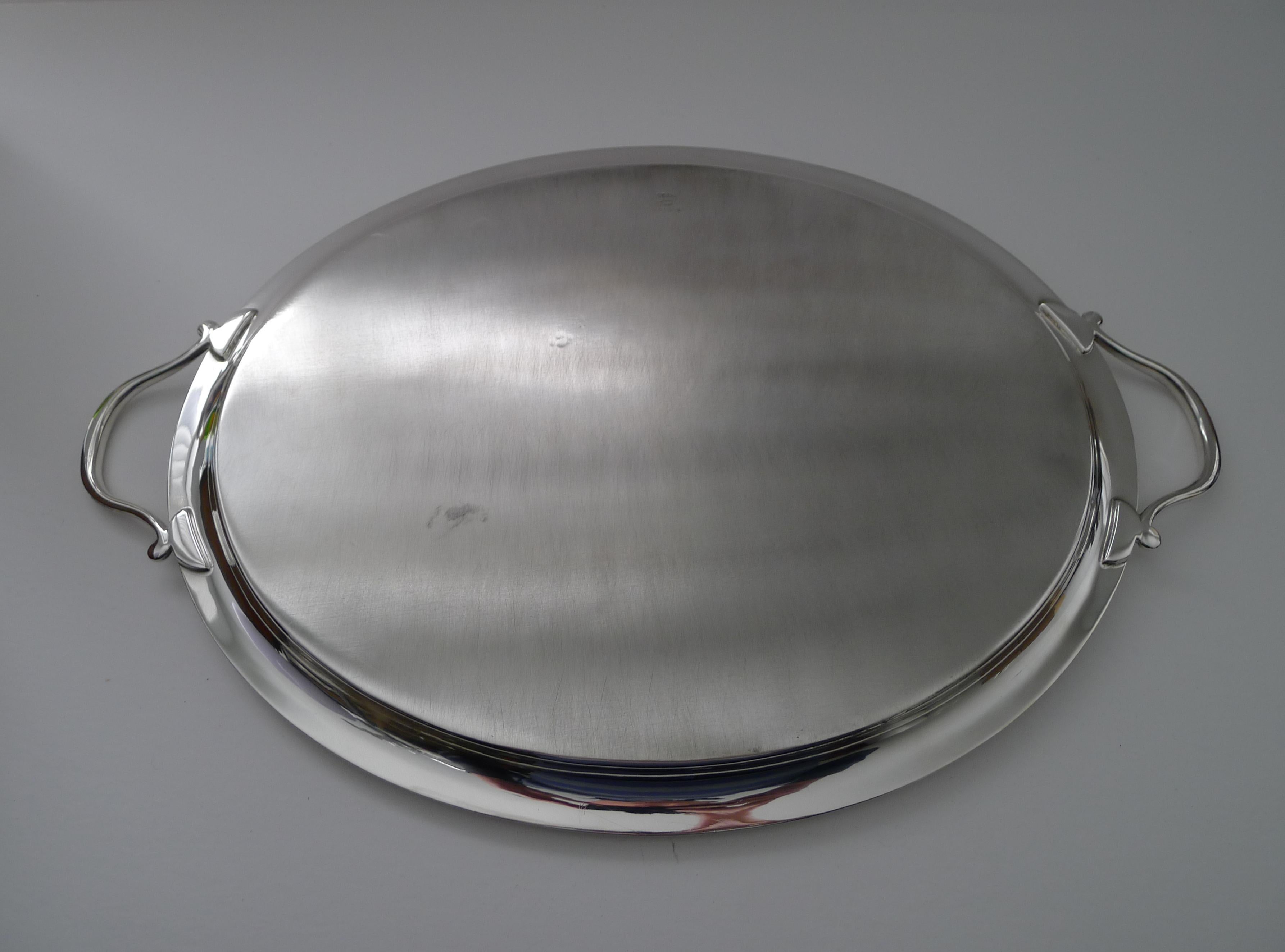Art Deco Silver Plated Cocktail Tray by Asprey, London, circa .1930 In Good Condition For Sale In Bath, GB