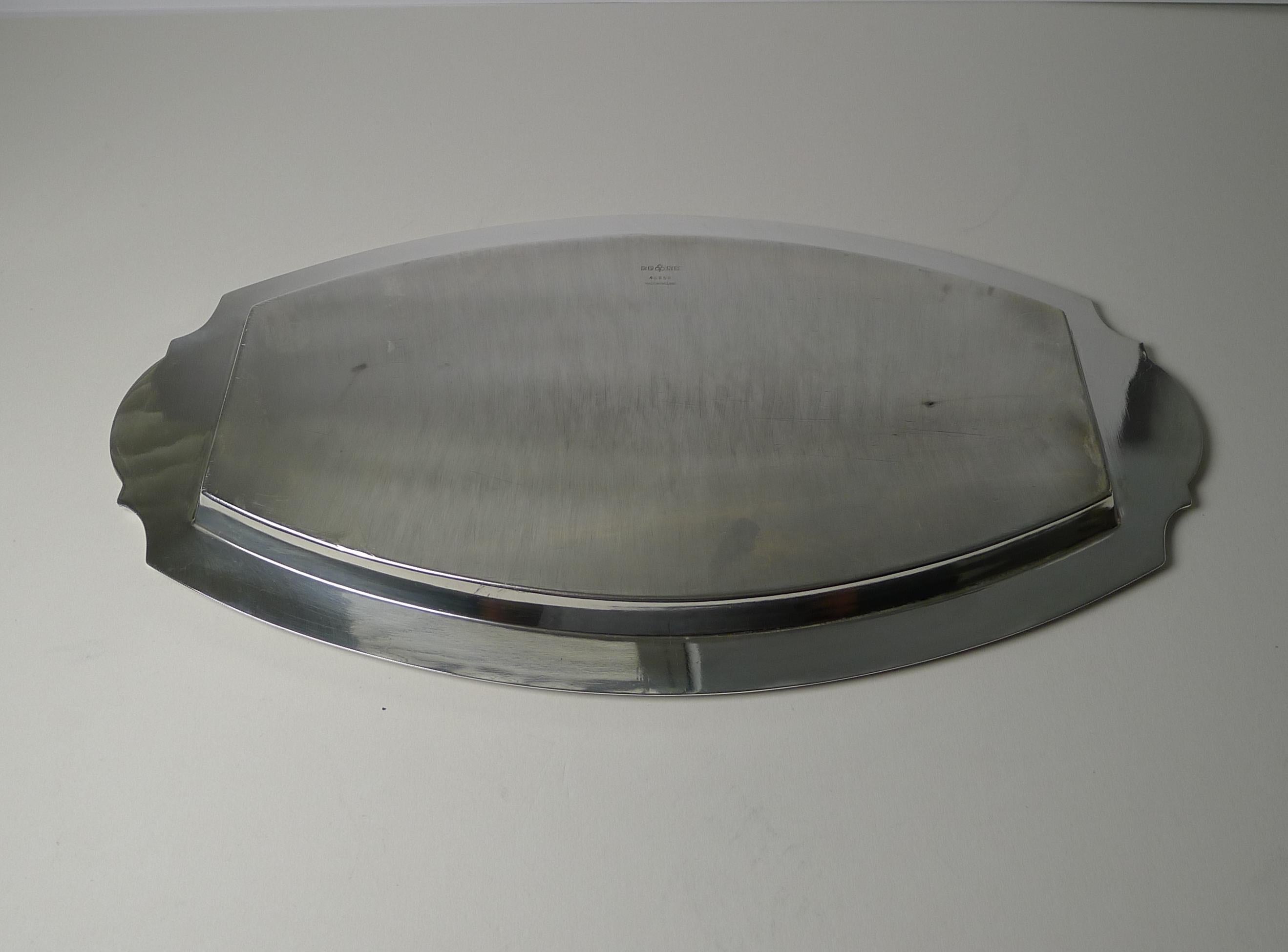 Art Deco Silver Plated Cocktail Tray by Barker Brothers c.1930 In Good Condition In Bath, GB