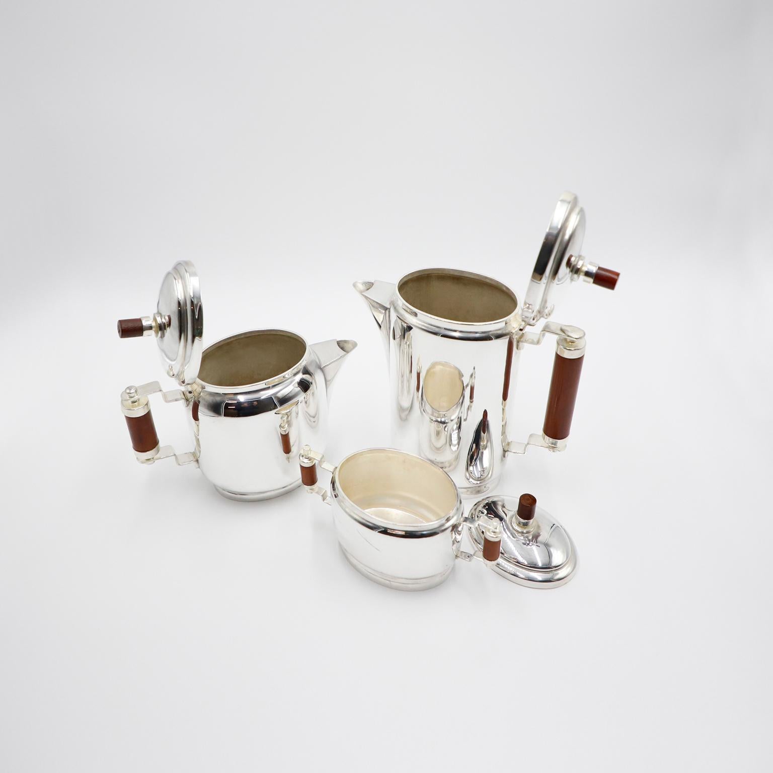Mid-20th Century Art Deco Silver plated Coffee Set For Sale