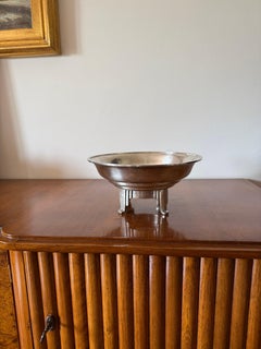 Coup / vide poche en métal argenté Art Déco, Ercuis France 1940s