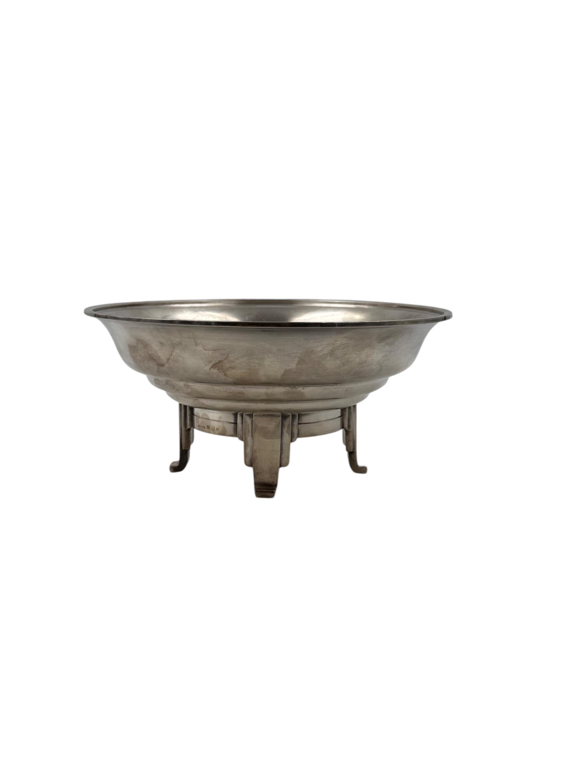 Art Deco versilberter Coup / vide poche, Ercuis Frankreich 1940er Jahre (Art déco) im Angebot