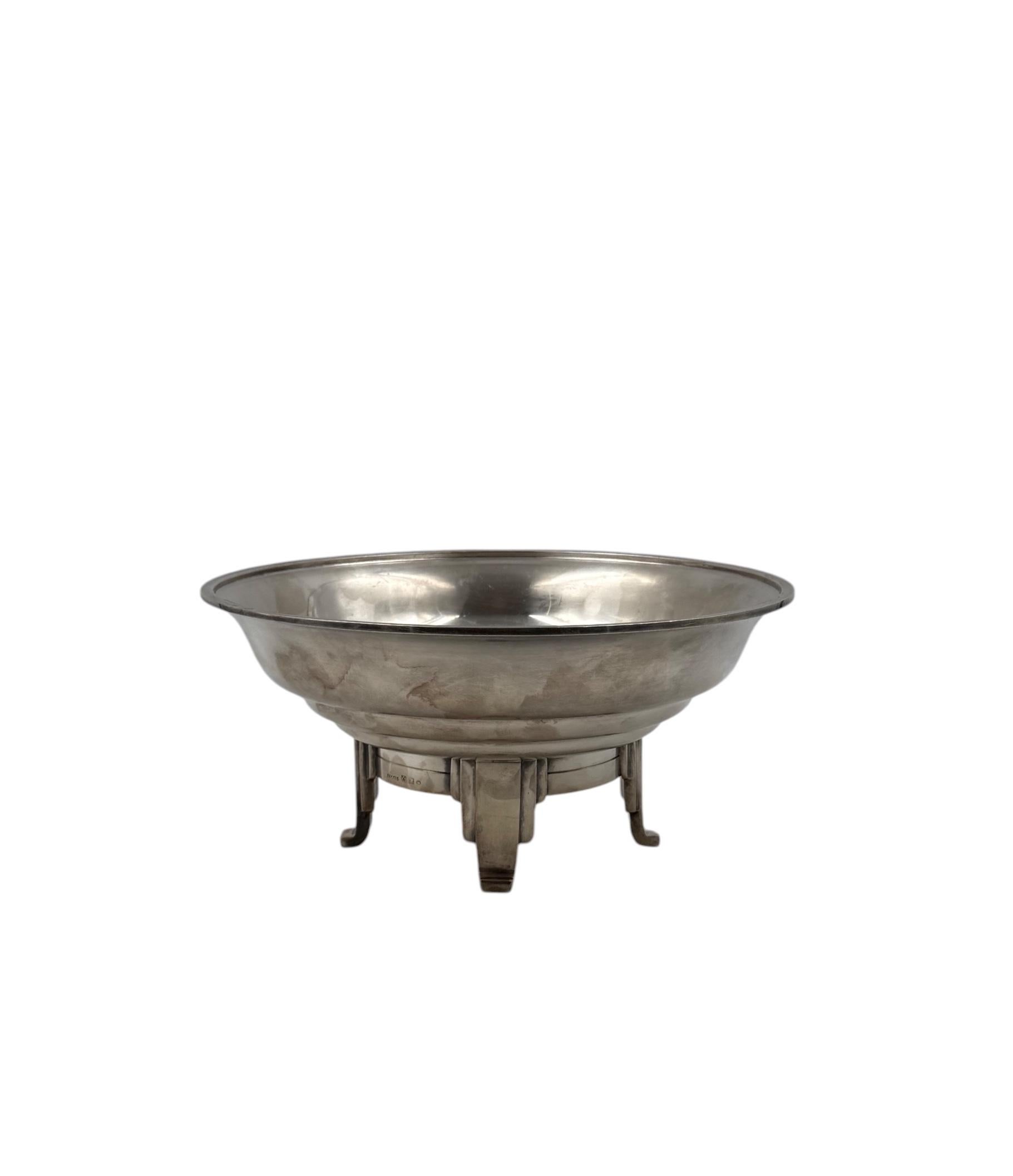 Art Deco versilberter Coup / vide poche, Ercuis Frankreich 1940er Jahre (Versilberung) im Angebot