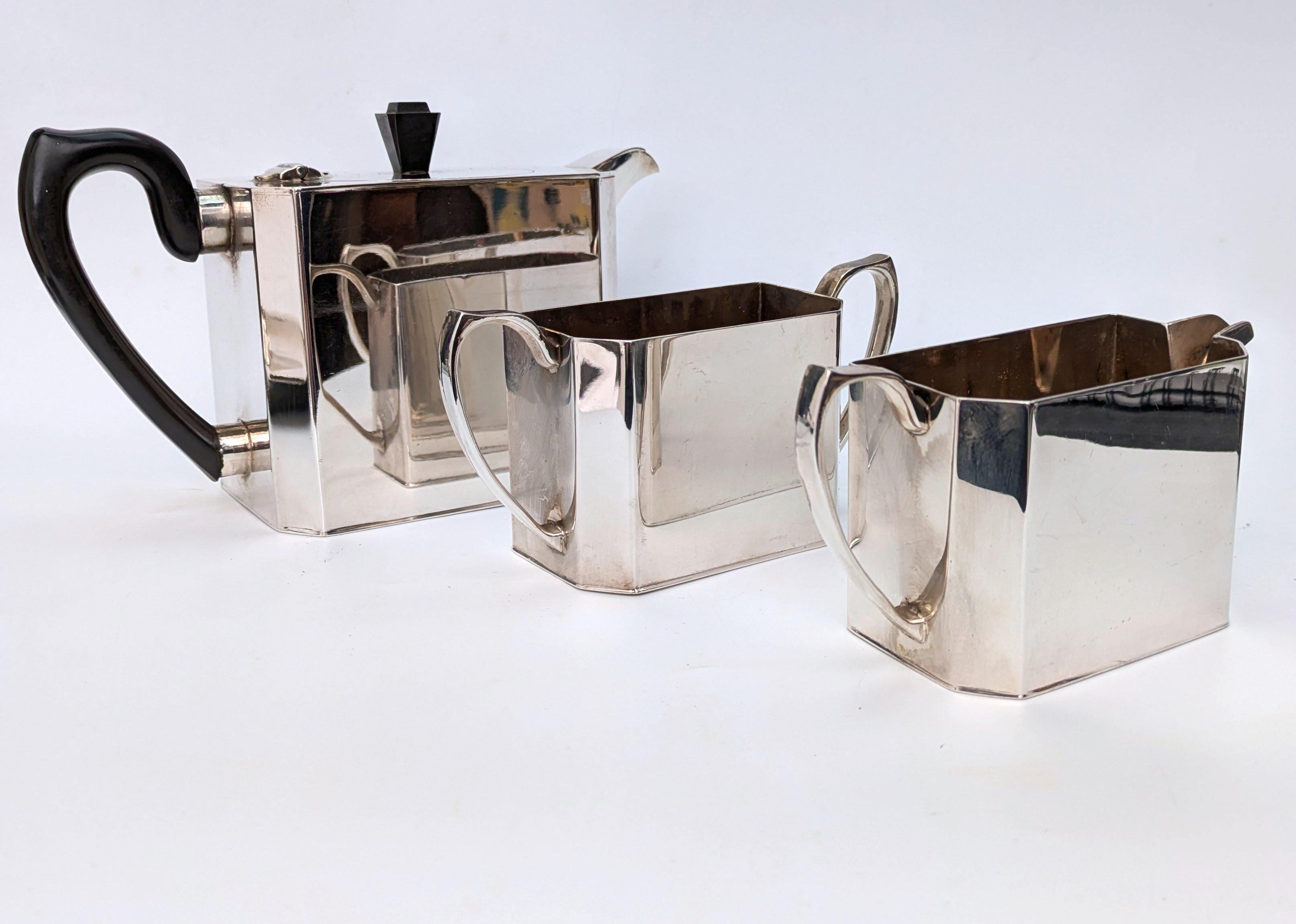 Cubo Art Decó plateado con bandeja, Sheffield, Inglaterra, c1930 en venta 2
