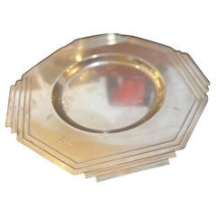 Art Deco Silver Plated Decorative Plate by Larry Laslo For Towle
