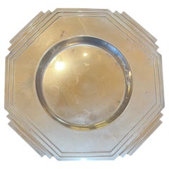 Art Deco Silver Plated Decorative Plate by Larry Laslo For Towle