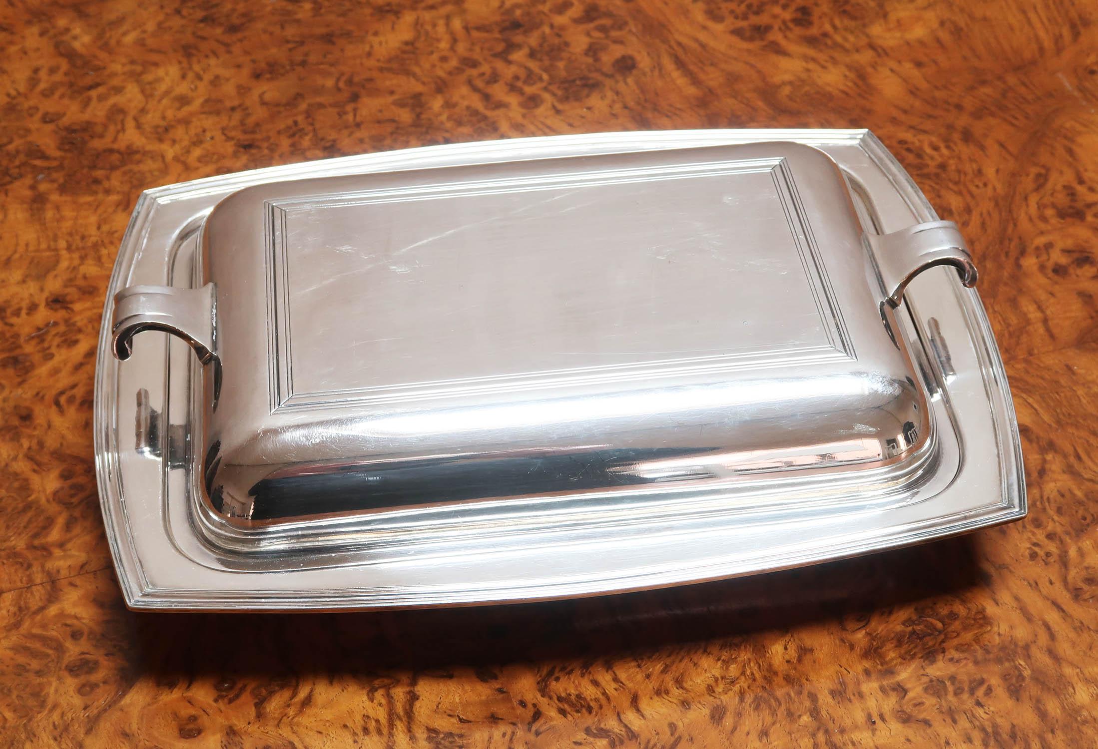 Art Deco Silver Plated Entree or Serving Dish, English C.1930 For Sale 2