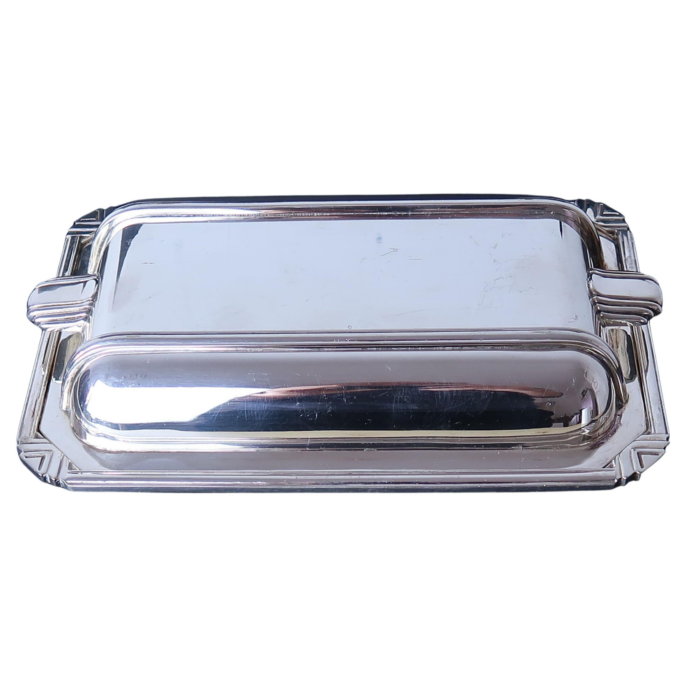 Art Deco Silver Plated Entree or Serving Dish, English C.1930