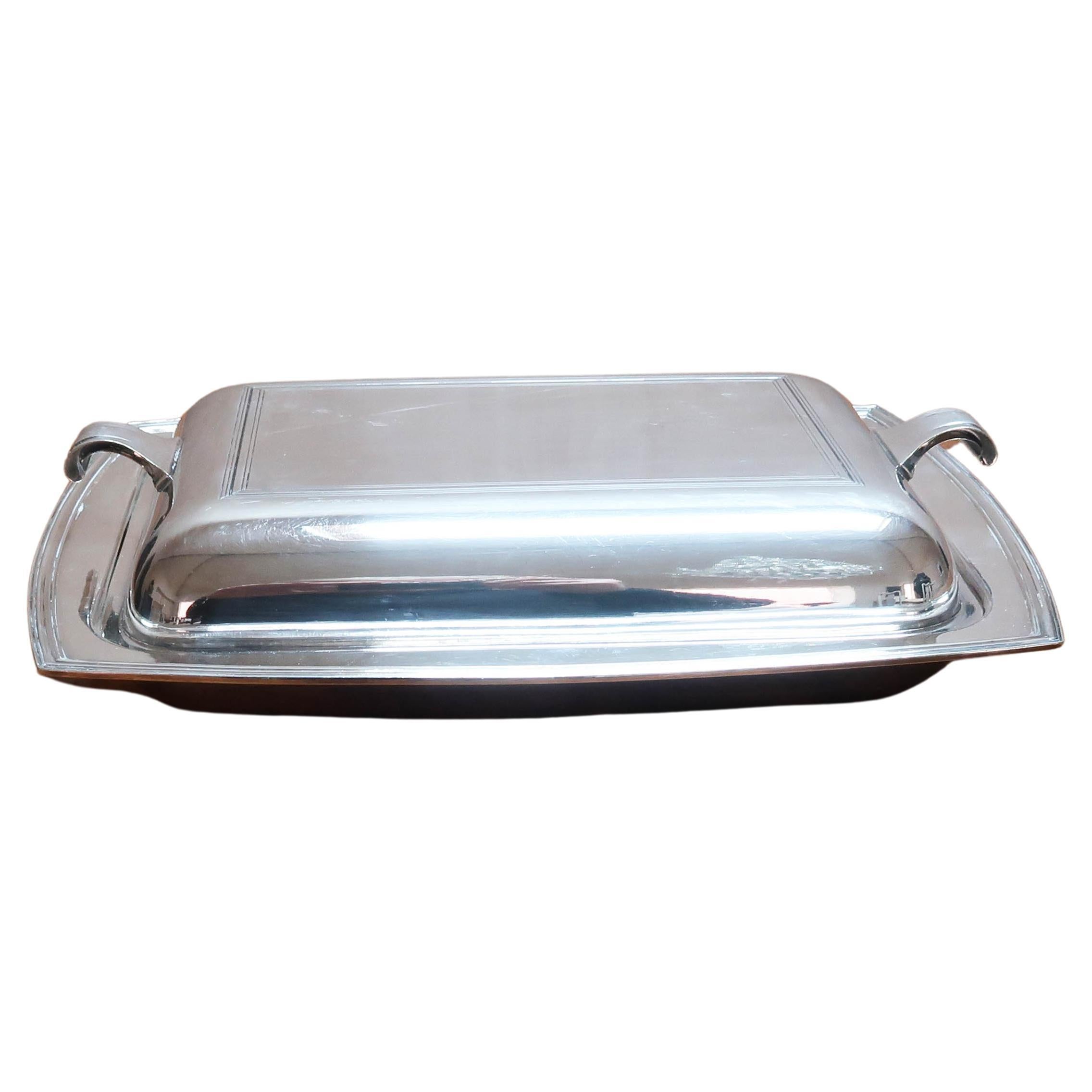 Art Deco Silver Plated Entree or Serving Dish, English C.1930 For Sale