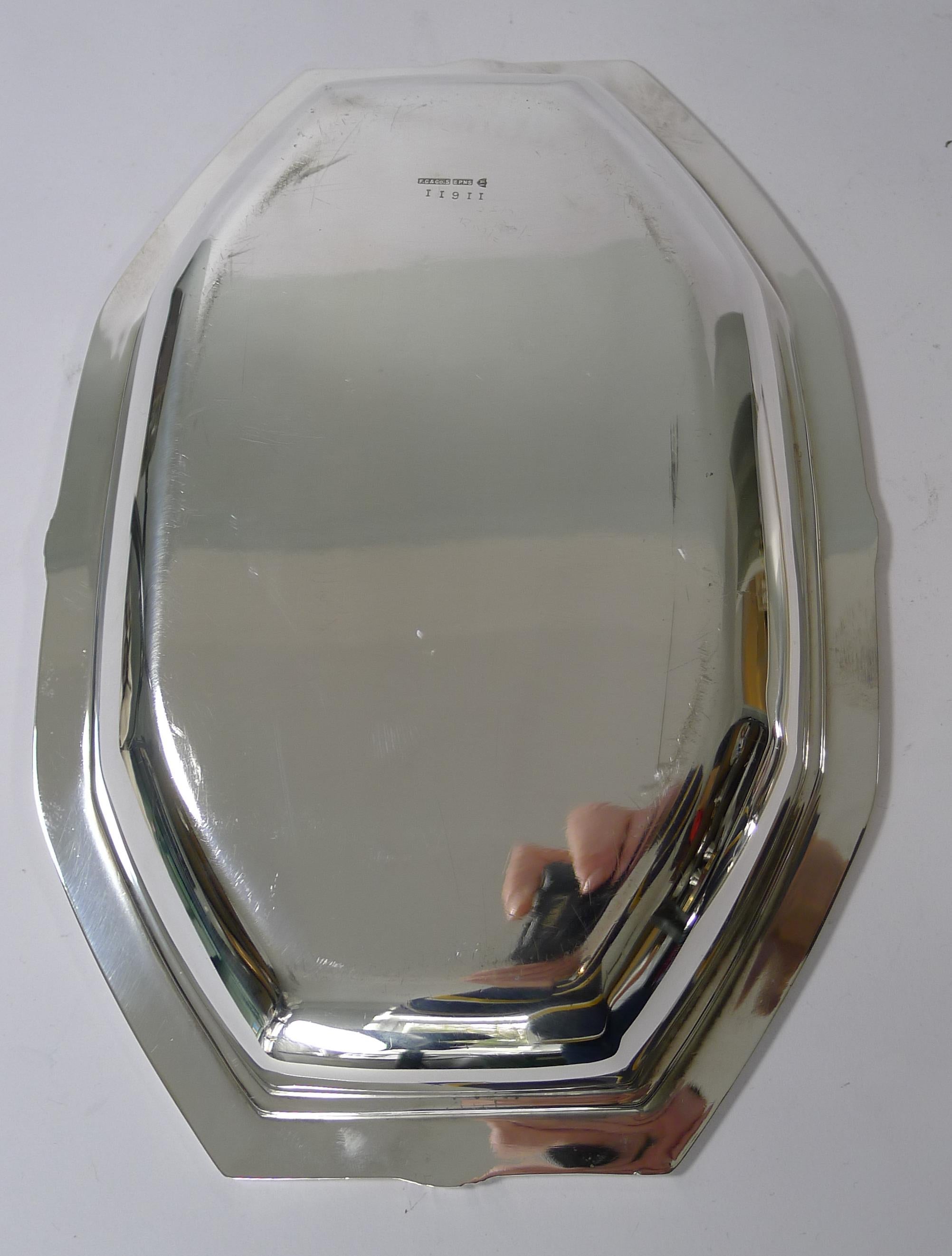 Art Deco Silver Plated Entree / Serving Dish by Frank Cobb & Co. In Good Condition In Bath, GB