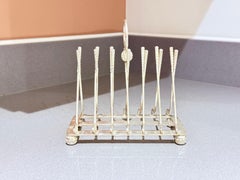 Art Deco Silver Plated Toast Rack Golf Ball and Club Vintage Luxury Tableware