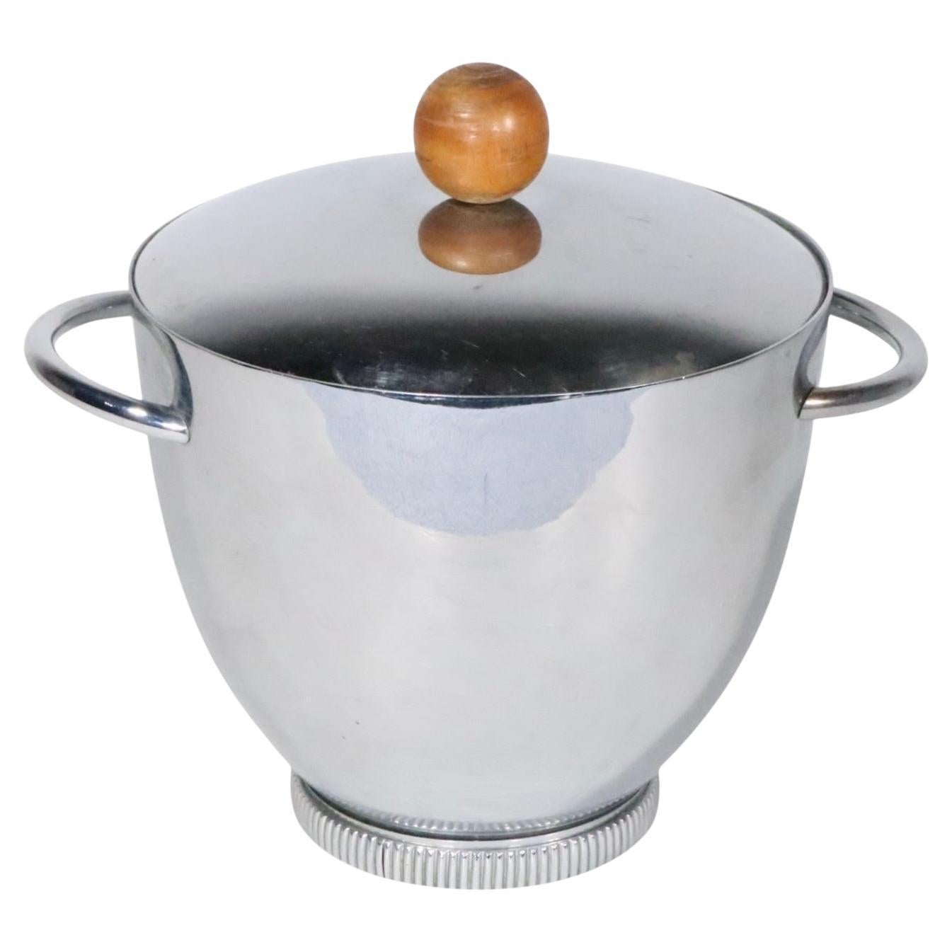 Art Deco Silver Plated Ice Bucket by Cravell NY