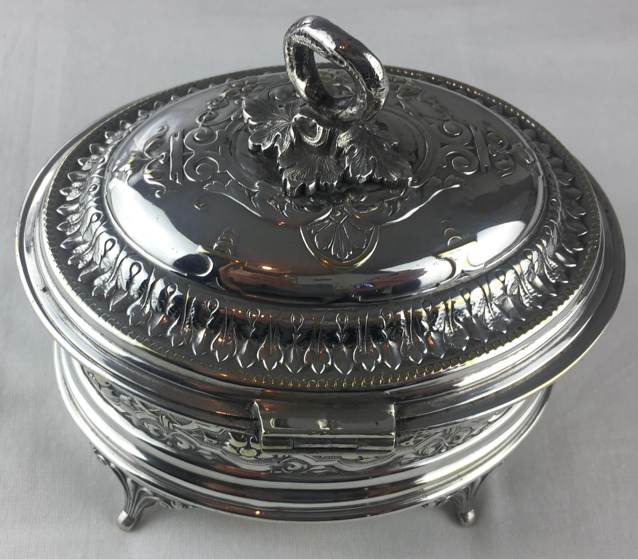 Art Deco Silver Plated Jewelry Box  2