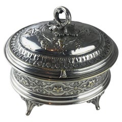 Art Deco Silver Plated Jewelry Box 