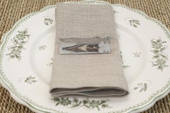 Porte-couteaux Art Déco en métal argenté de formes animales