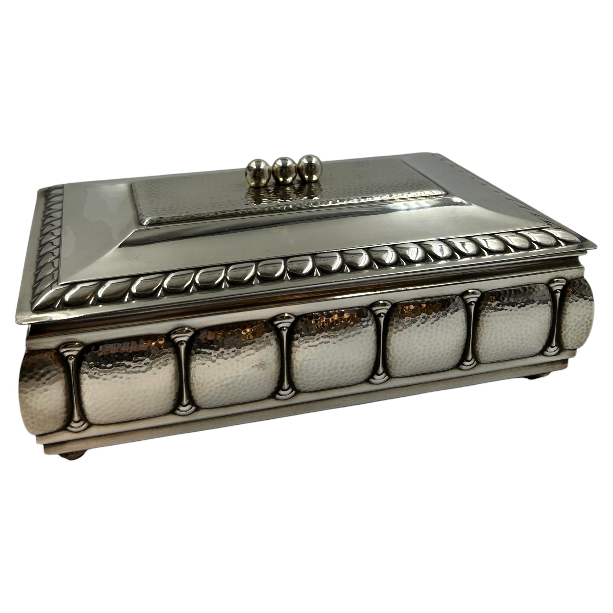 Art Deco Silver-Plated Metal Box by Josef Hoffmann For Sale