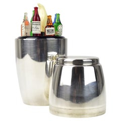 Art Deco Silver-Plated Miniature Cocktail Shaker with Picks and Drink Markers