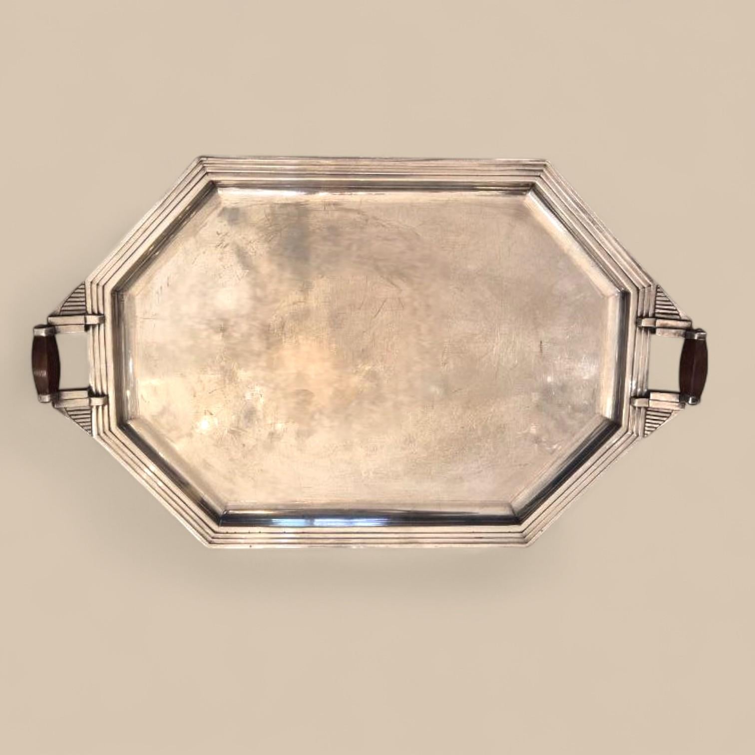 Set da tè e caffè in argento Art Déco di Christofle 1930, Parigi, Francia in vendita 14