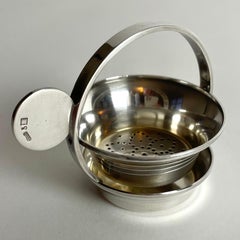 Art Deco Silver-Plated Tea Strainer by Ravinet d’Enfert, Paris, 1930s