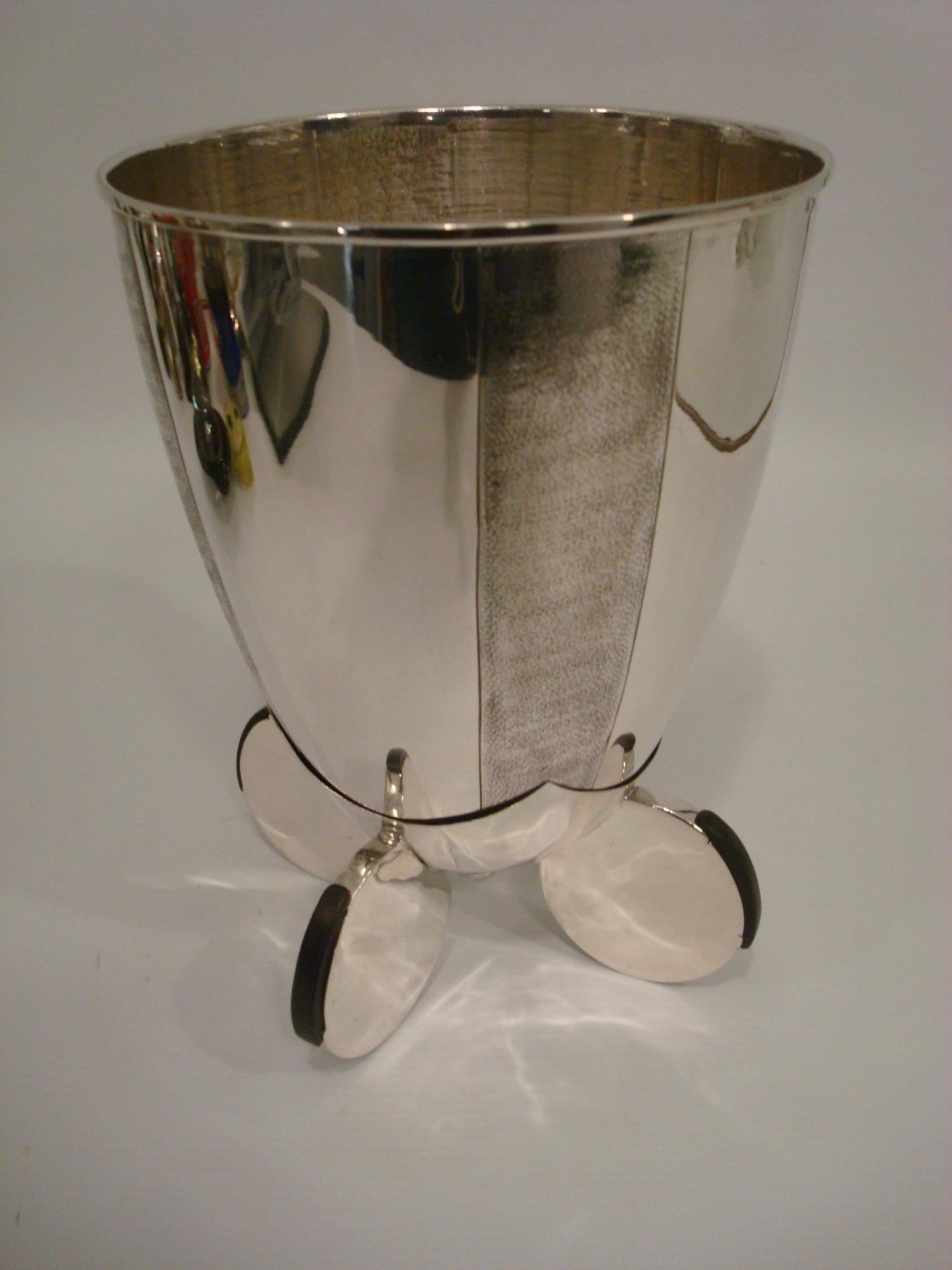 Art Deco Silver Polo Player / Horse Wine or Champagne Cooler  1920´s Trophy  For Sale 4