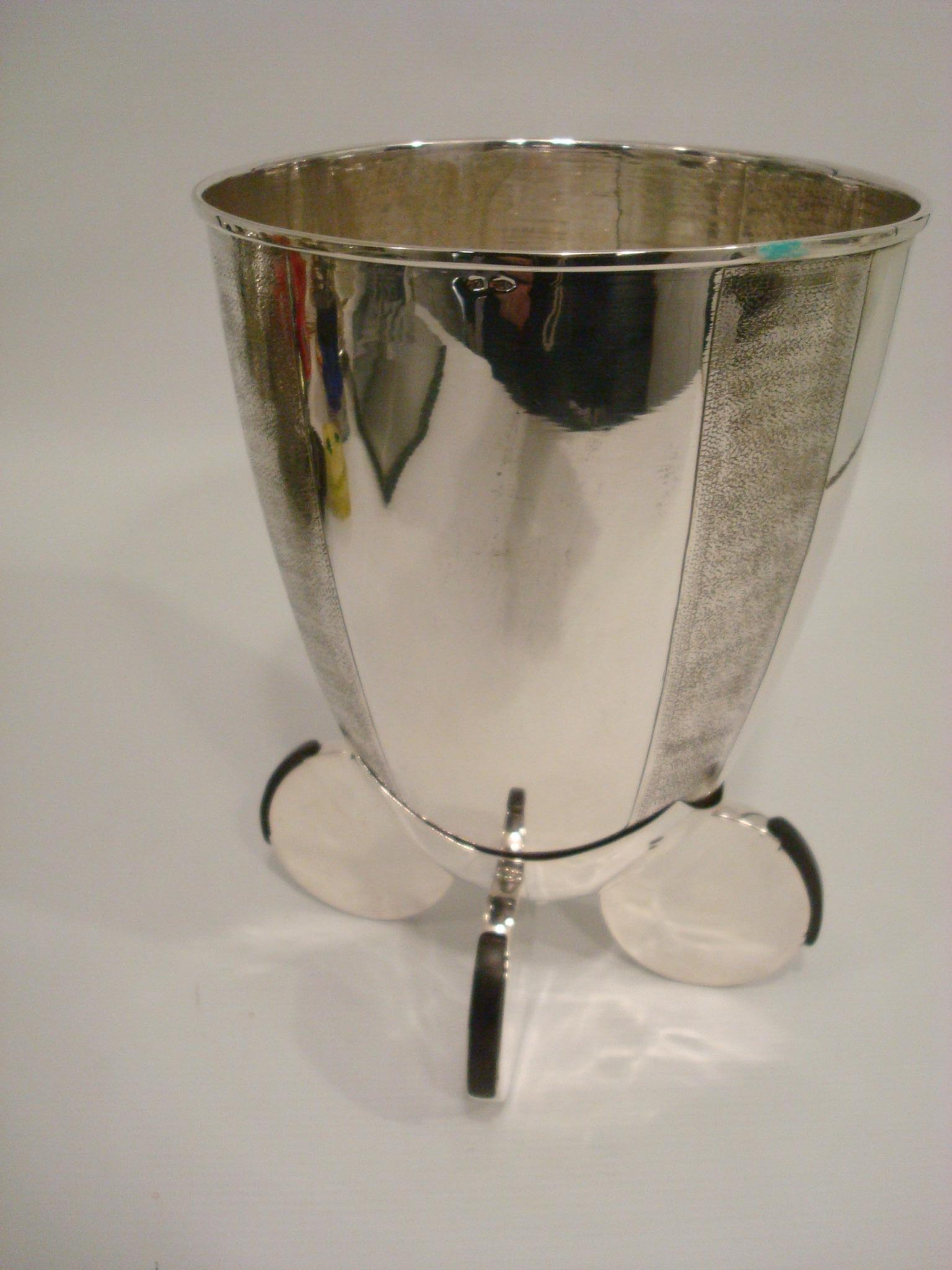 Art Deco Silver Polo Player / Horse Wine or Champagne Cooler  1920´s Trophy  For Sale 5