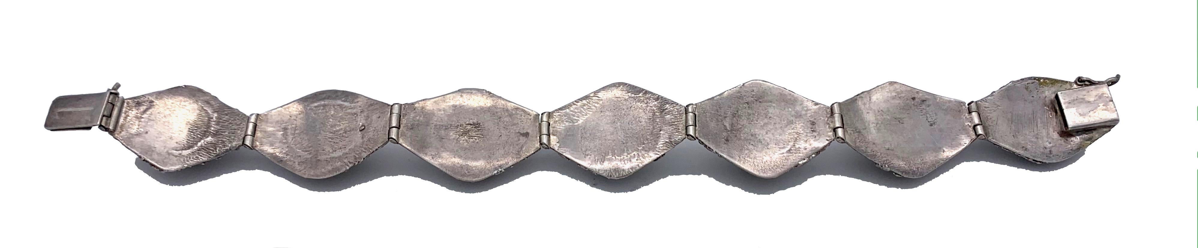 Silber- Pyrit-Kristall-Armband im Art-déco-Stil im Angebot 1