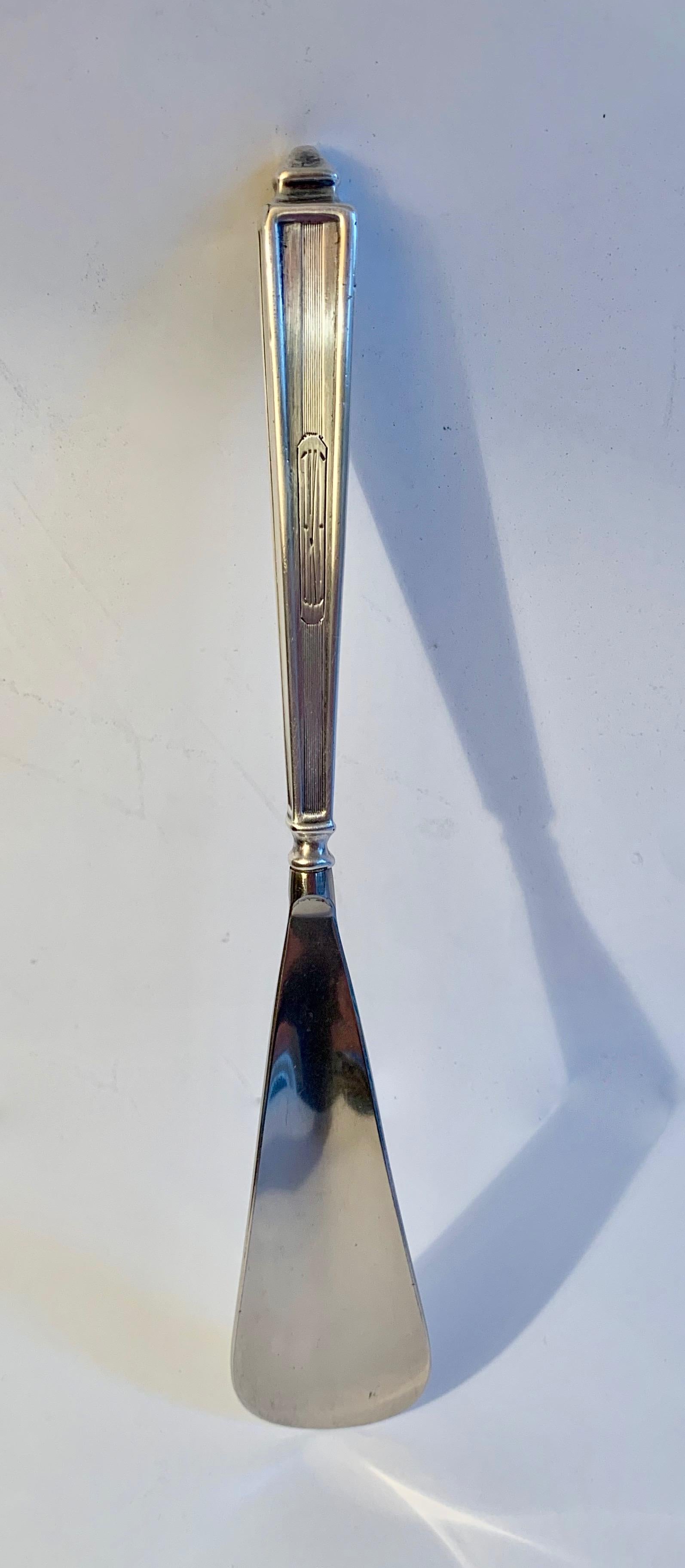 20th Century Art Deco Silver Shoe Horn For Sale