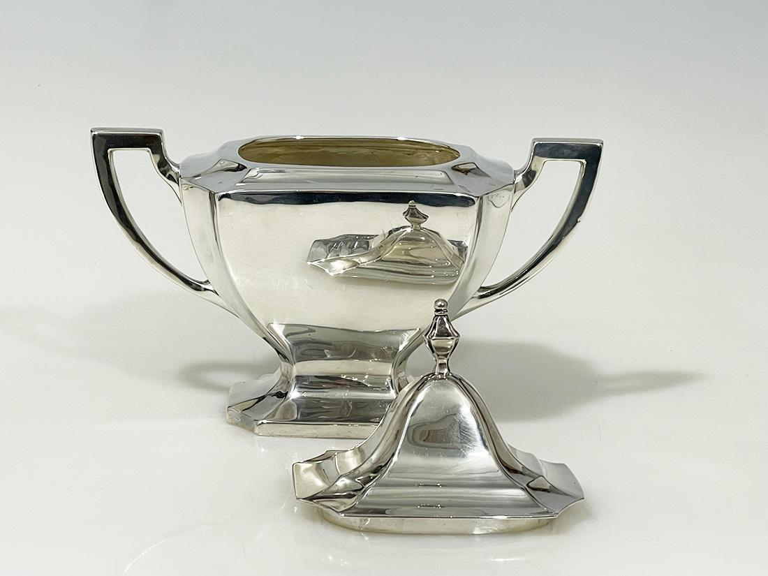 Azucarero de plata Art Déco de Sterling Silver Mfg. Co., Saart Bros., 1920 en venta 1