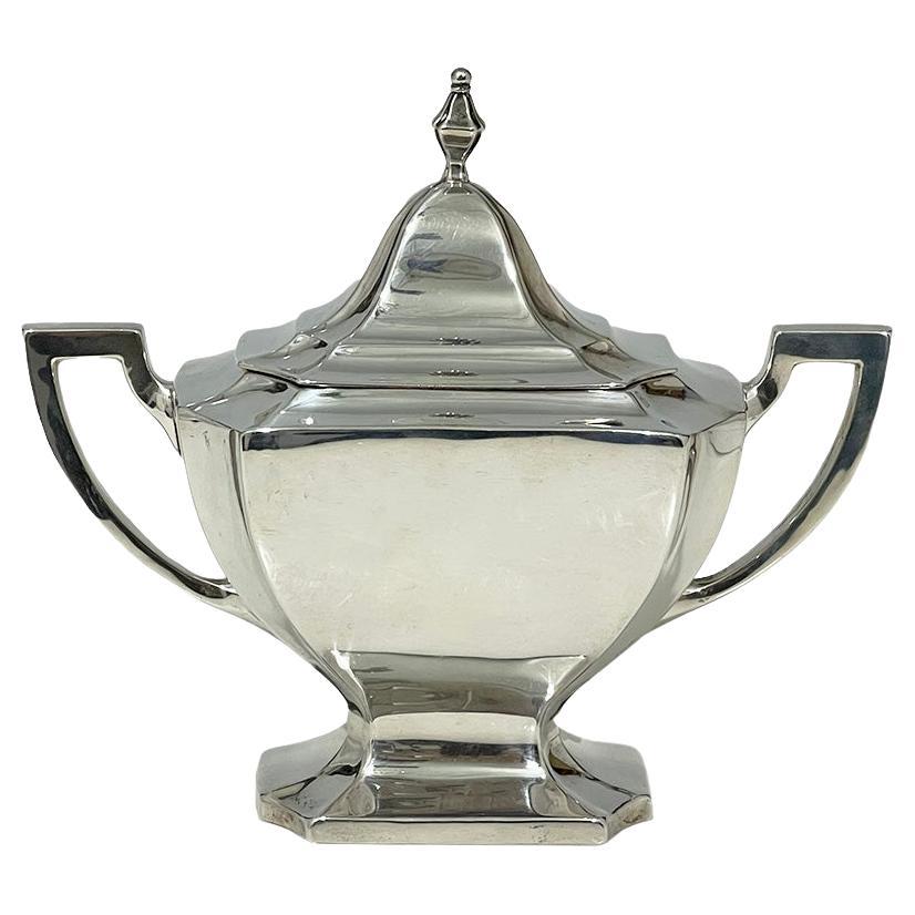 Azucarero de plata Art Déco de Sterling Silver Mfg. Co., Saart Bros., 1920 en venta