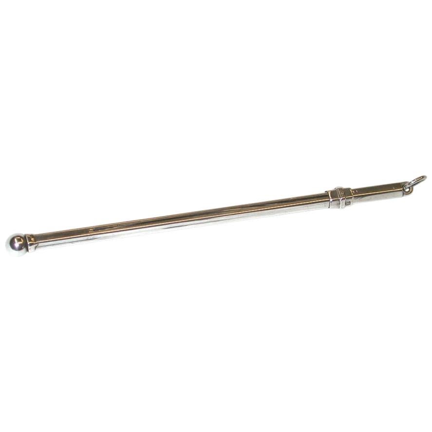 Art Deco Silver Swizzle Stick by Deakin & Francis, Birmingham, 1936