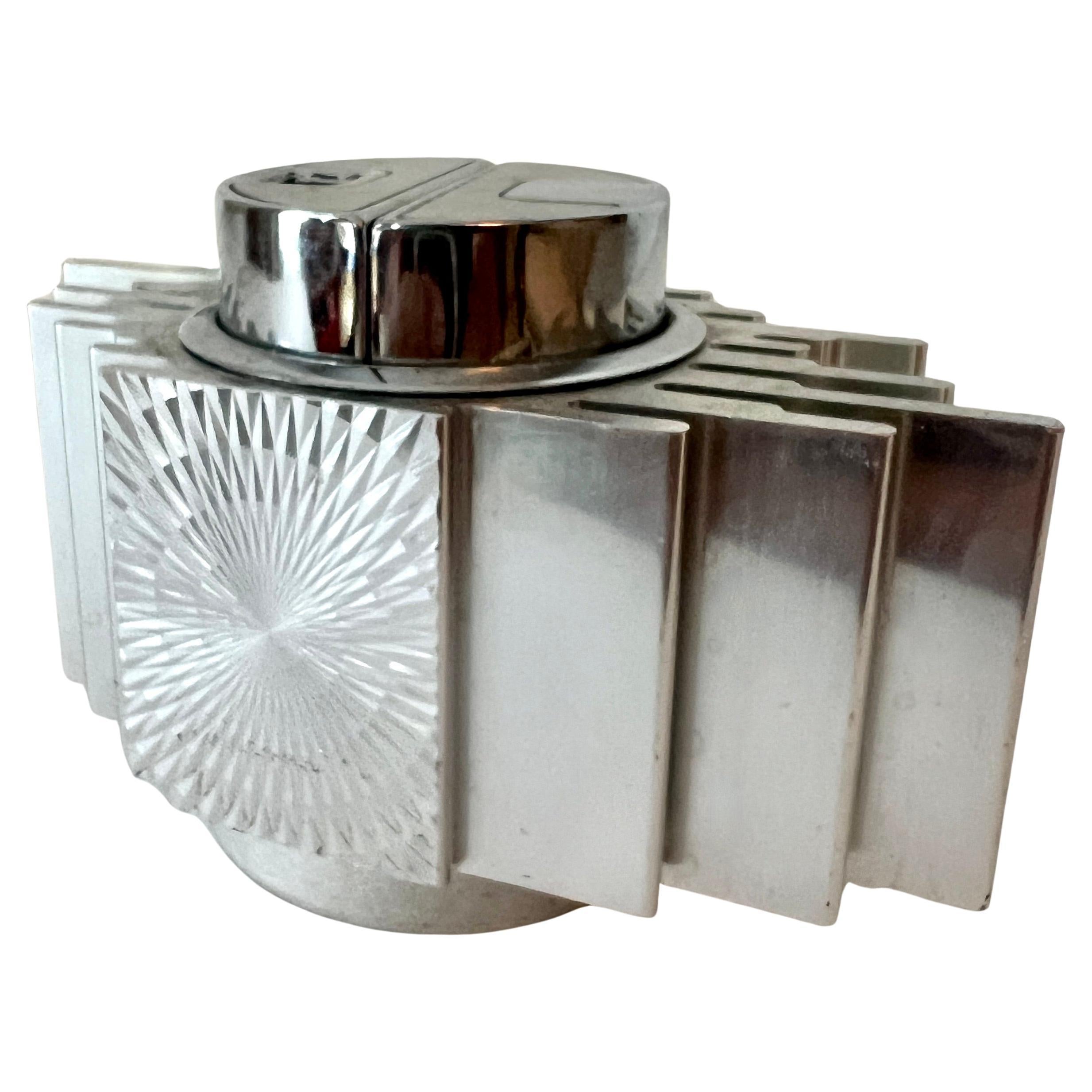 Art Deco Silver Table Lighter For Sale