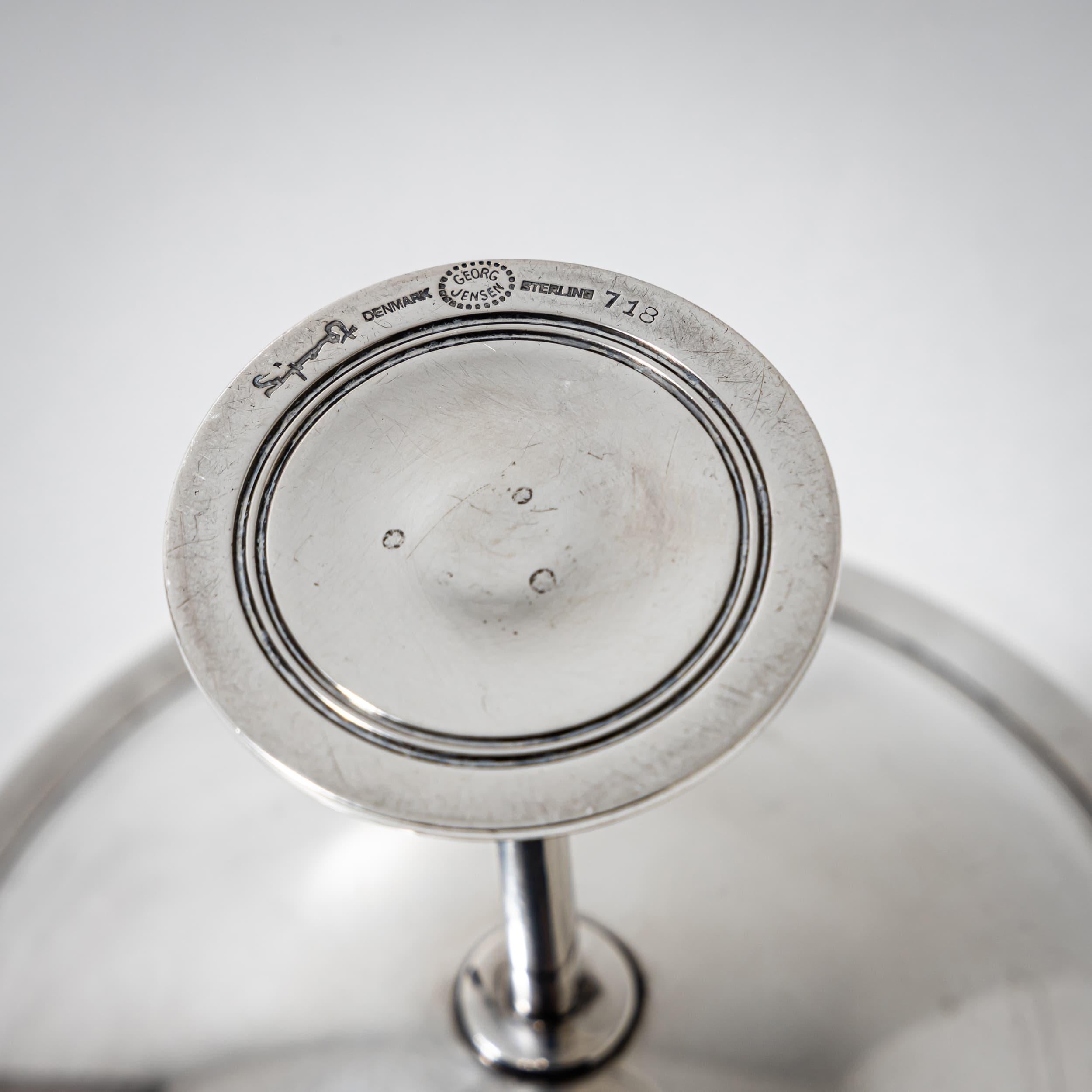 20th Century Art Deco Silver Tazza, Mod. No. 718 by Sigvard Bernadotte for G. Jensen, Denmark For Sale