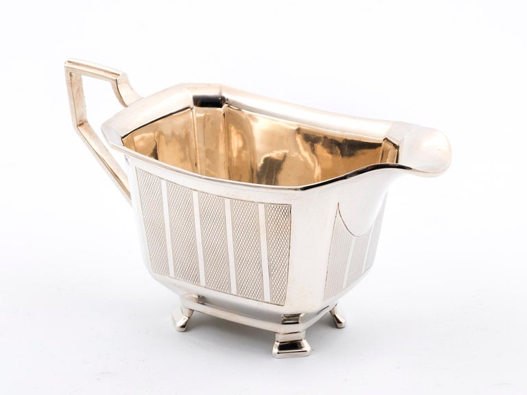 Art Deco Silver Tea Set by Charles Usher For Sale at 1stDibs