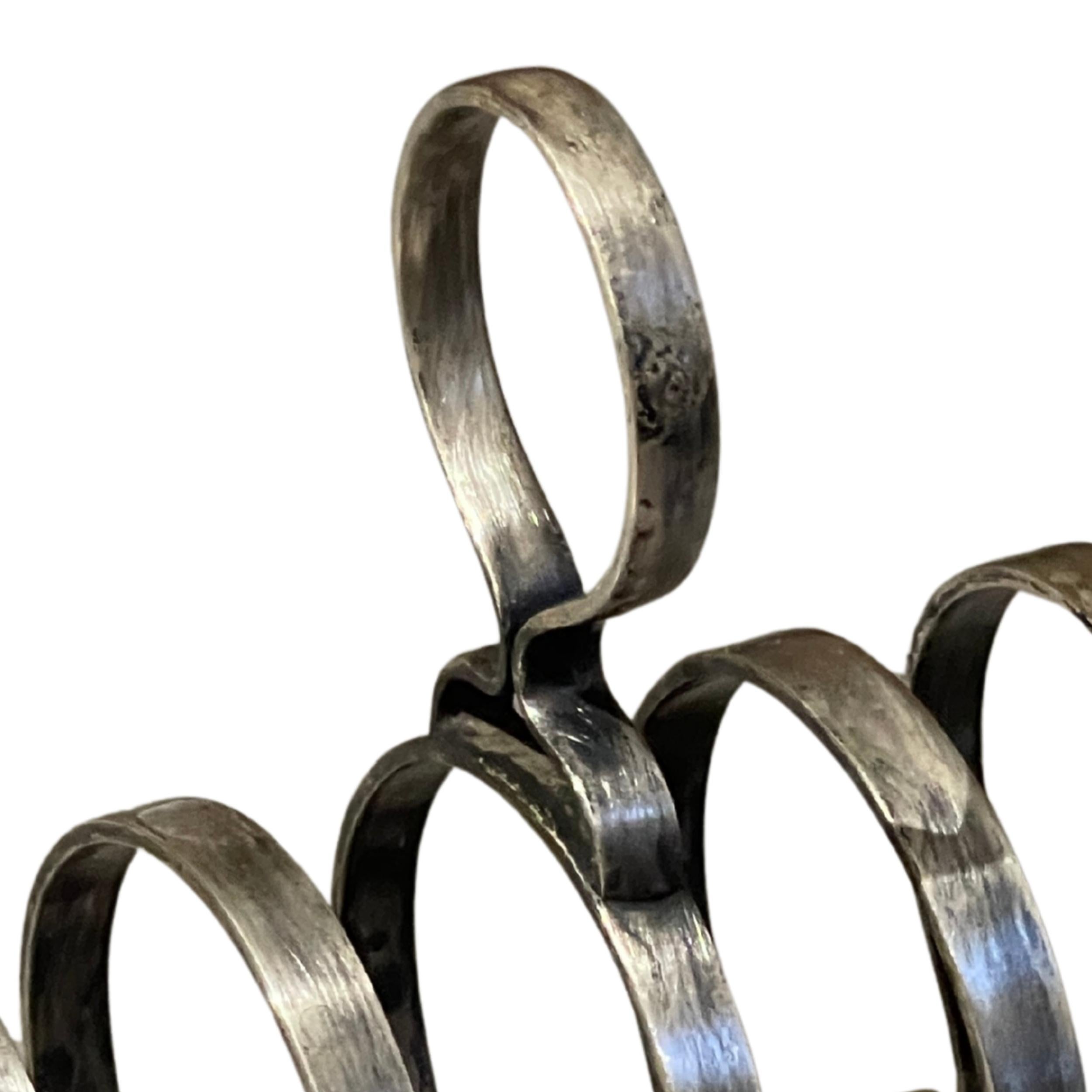 Art Deco Silber Toast Rack, 4 Slice Frühstück Brot Stand mit Griff Sheffield (Frühes 20. Jahrhundert) im Angebot