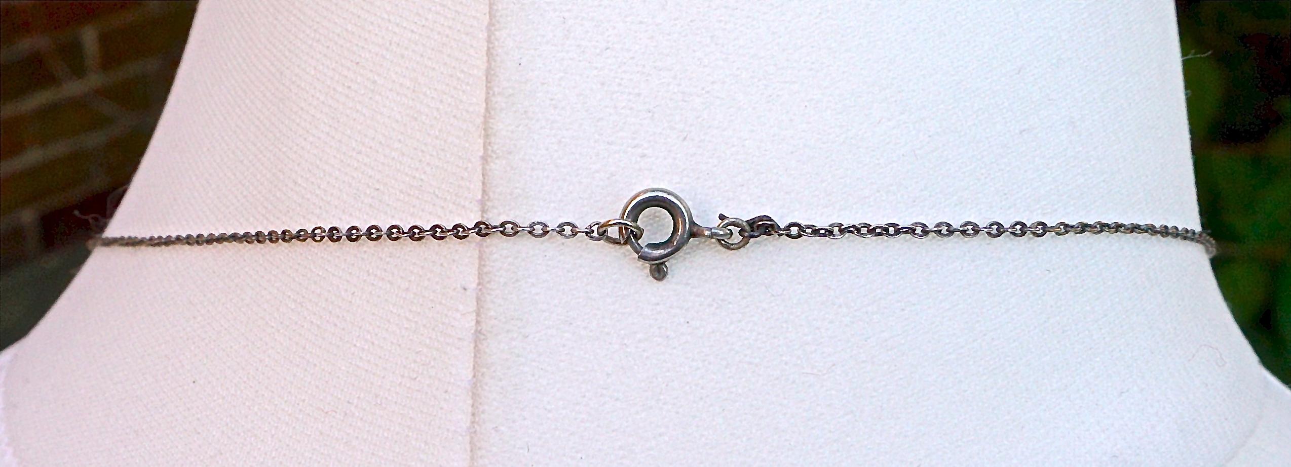Women's Art Deco Silver Tone Open Back Bezel Set  Blue Drop Pendant Necklace