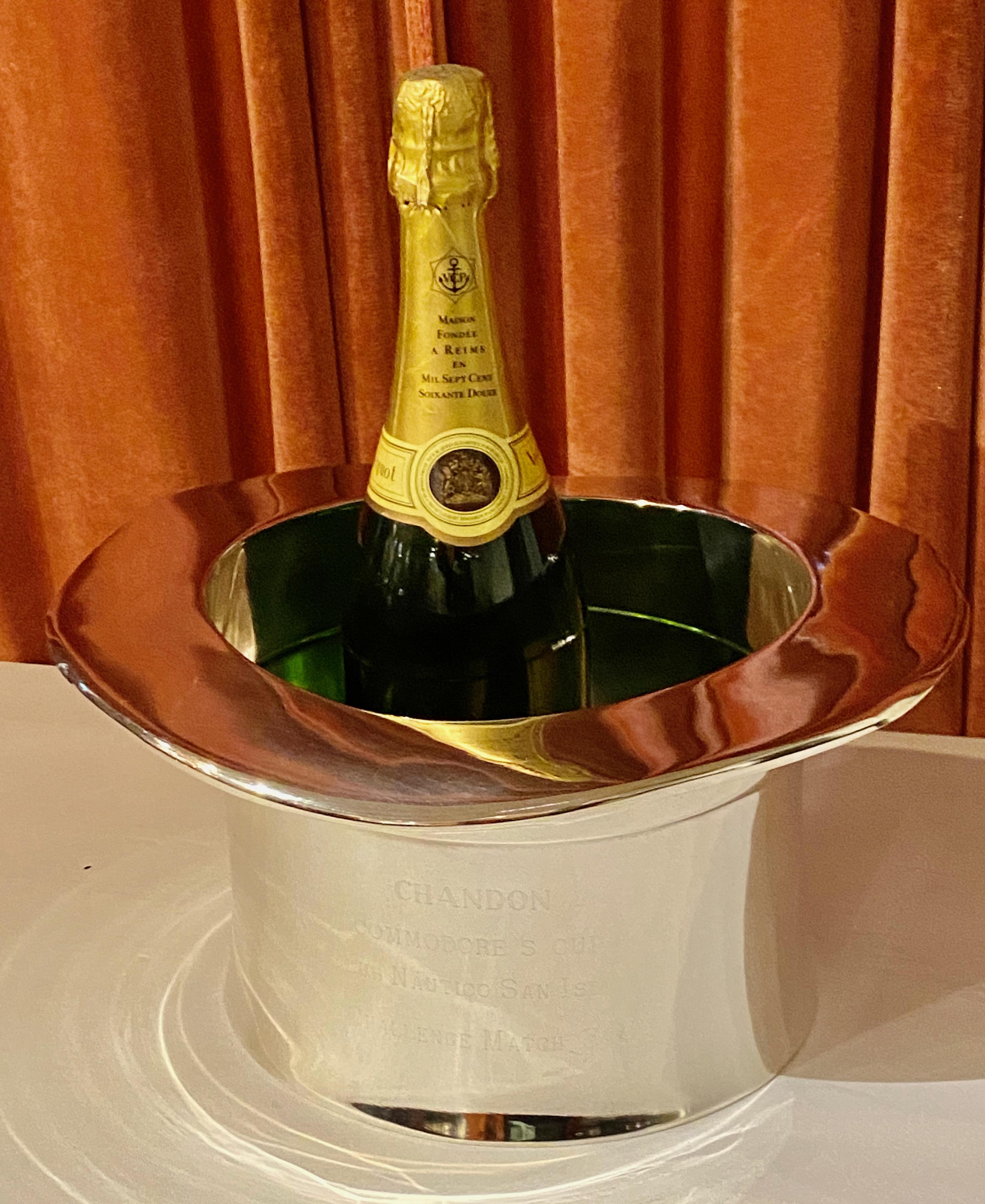 Art Deco Silver Top Hat Champagne Bucket 5