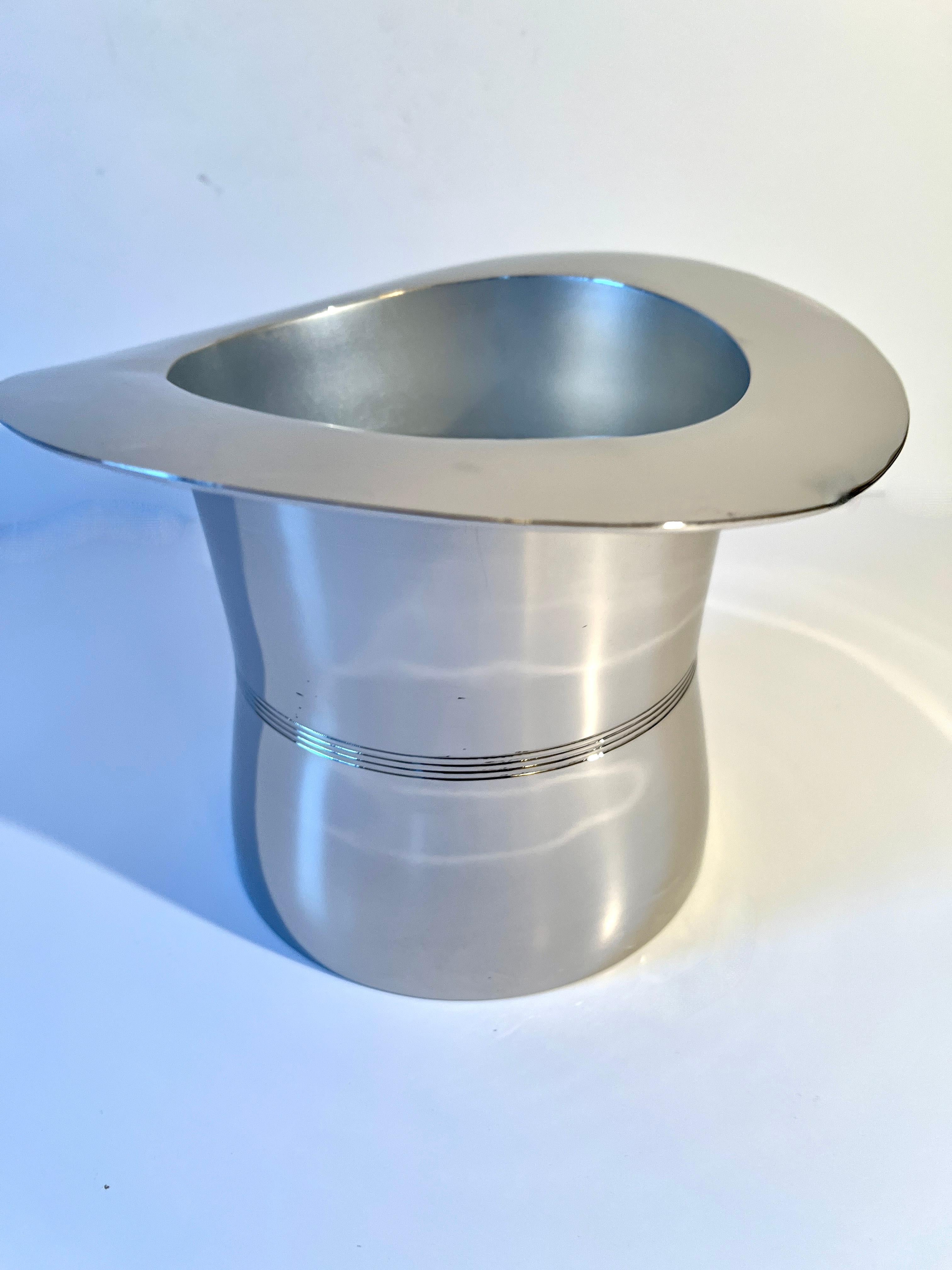 20th Century Art Deco Silver Top Hat Ice or Champagne Bucket