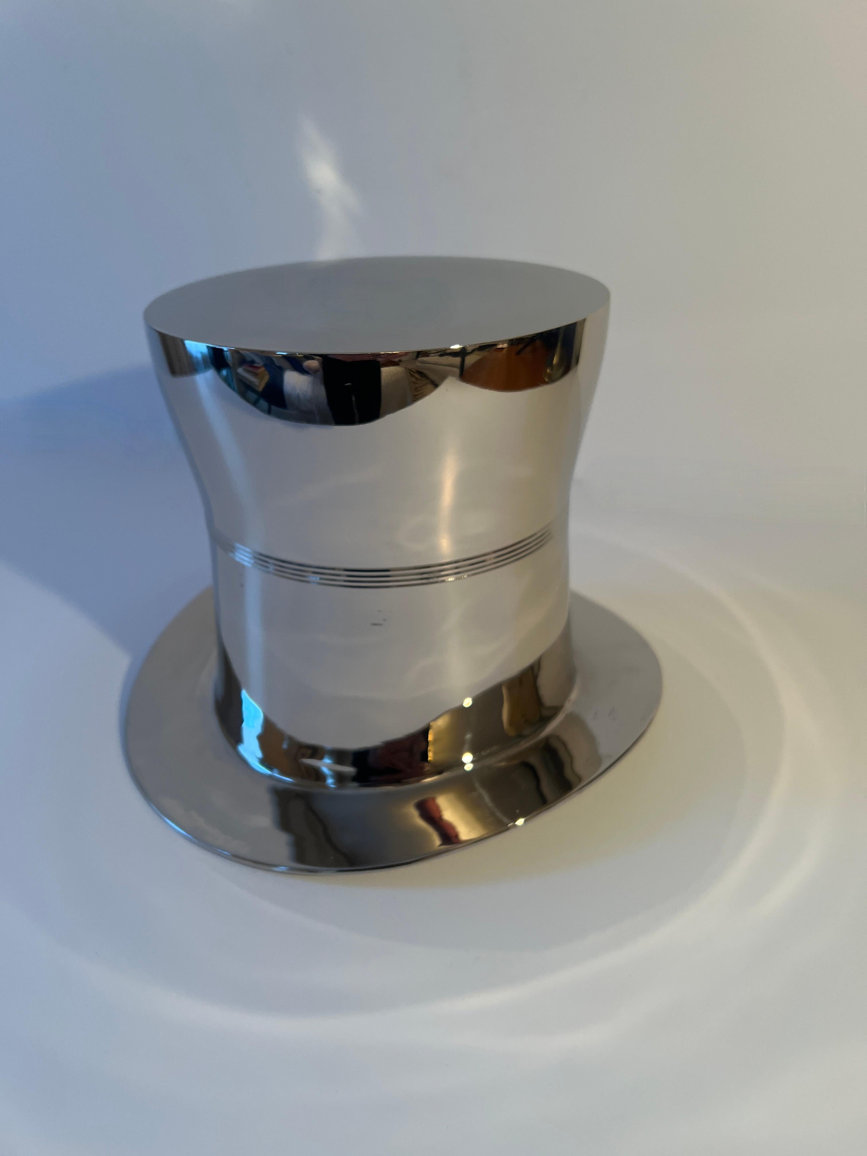 Art Deco Silver Top Hat Ice or Champagne Bucket 2