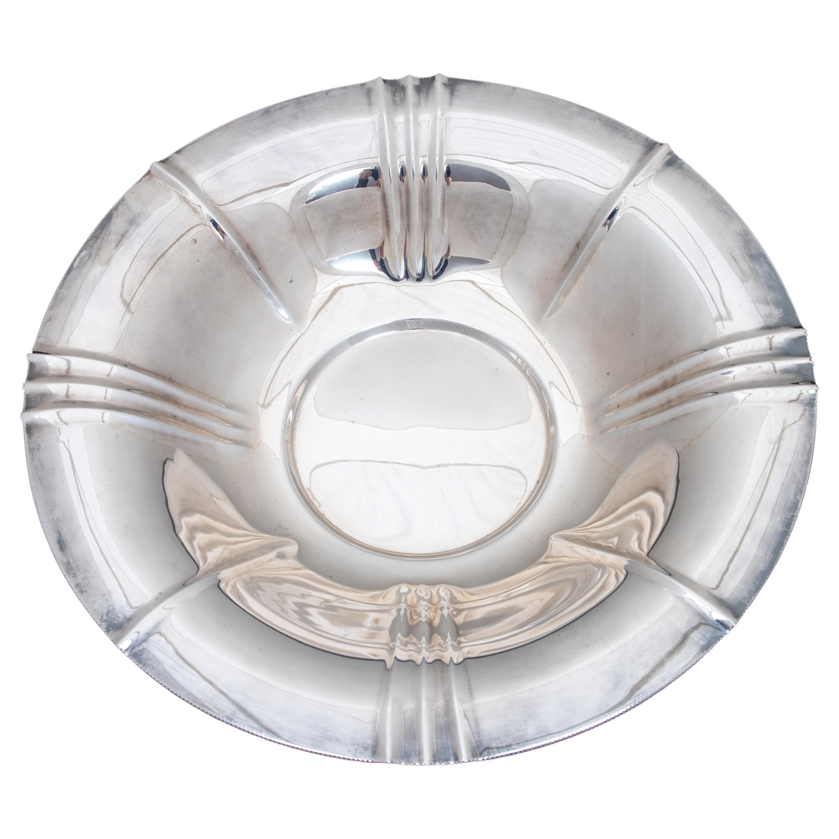 Art Deco Silber Tablett von Wolfers Frères im Angebot