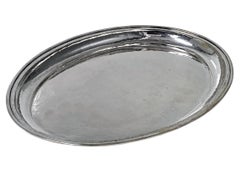 Art Deco-Silbertablett mit gehämmertem Design Van Kempen Begeer & Vos Holland 1919-25