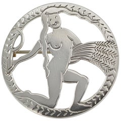 Spilla Virgo in argento Art Deco, H. H. Murphy, 1933