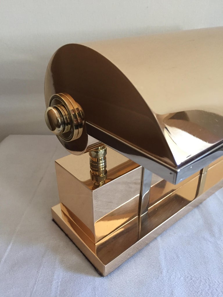 Art Deco Silvercrest Co Bronze And Silver Bankers Desk Lamp