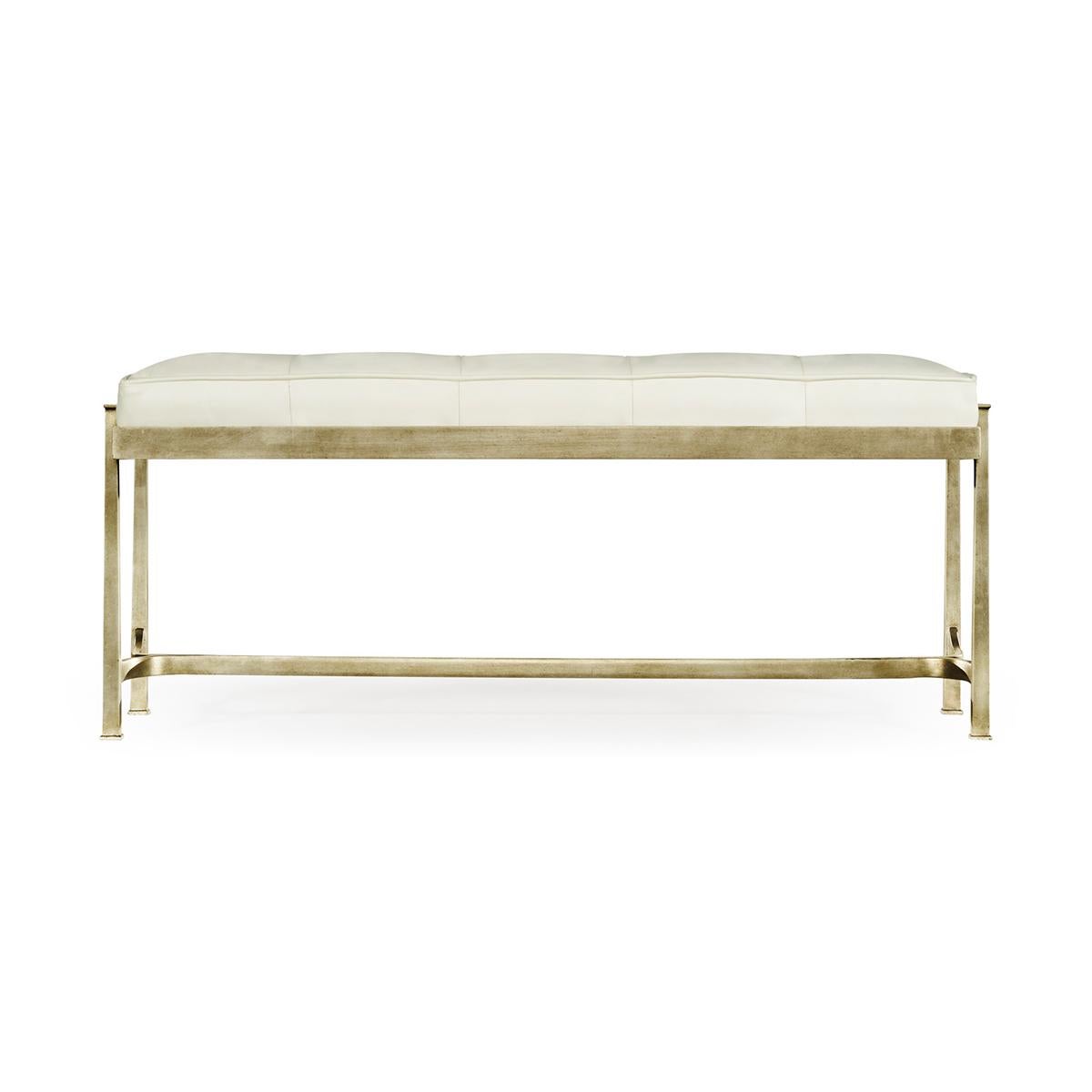 Vietnamese Art Deco Silvered Bench For Sale