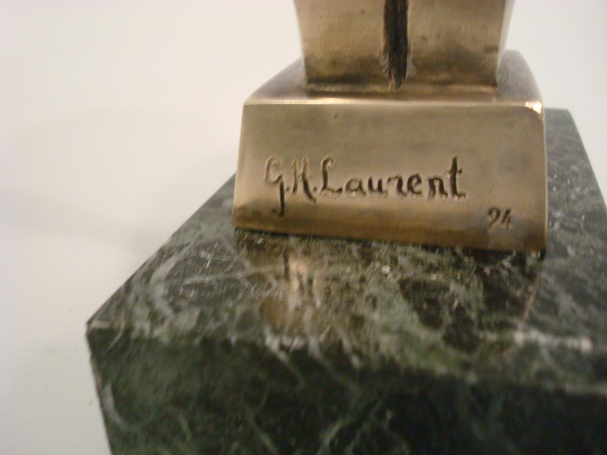 Art Deco Silvered Bronze Elephant Bookends Signed G. H. Laurent, France, 1920s For Sale 2